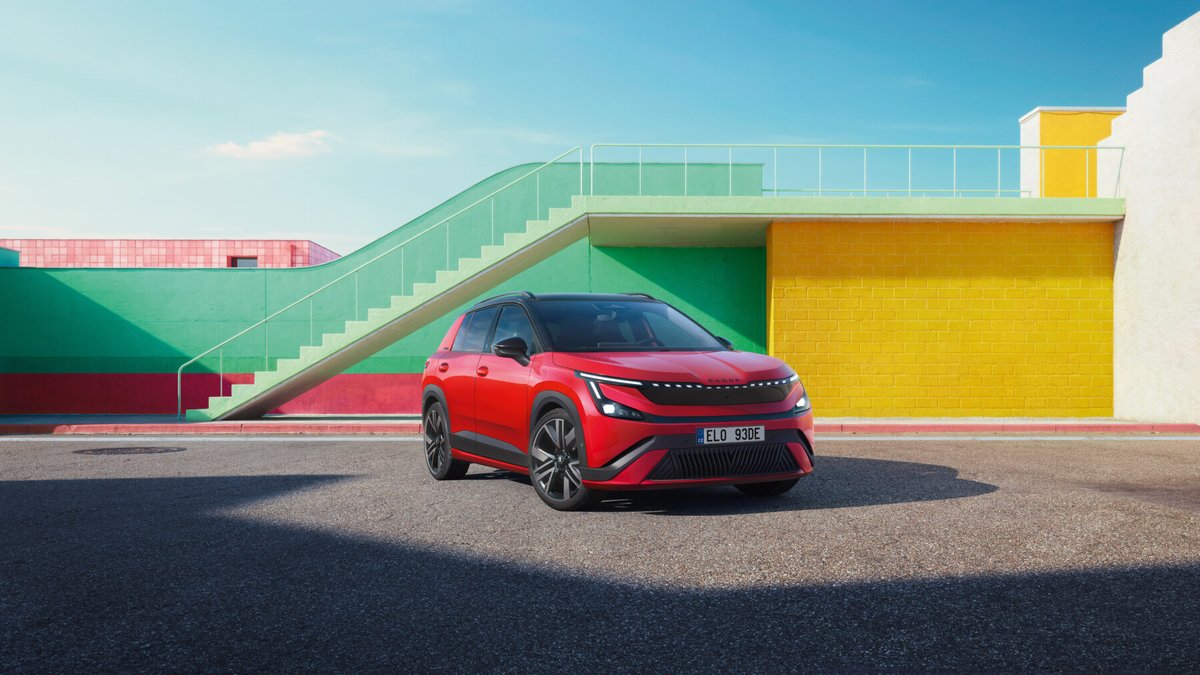 New Škoda Epiq Sportline in red – the sportiest Epiq, coming soon to Ingram Škoda Ayr